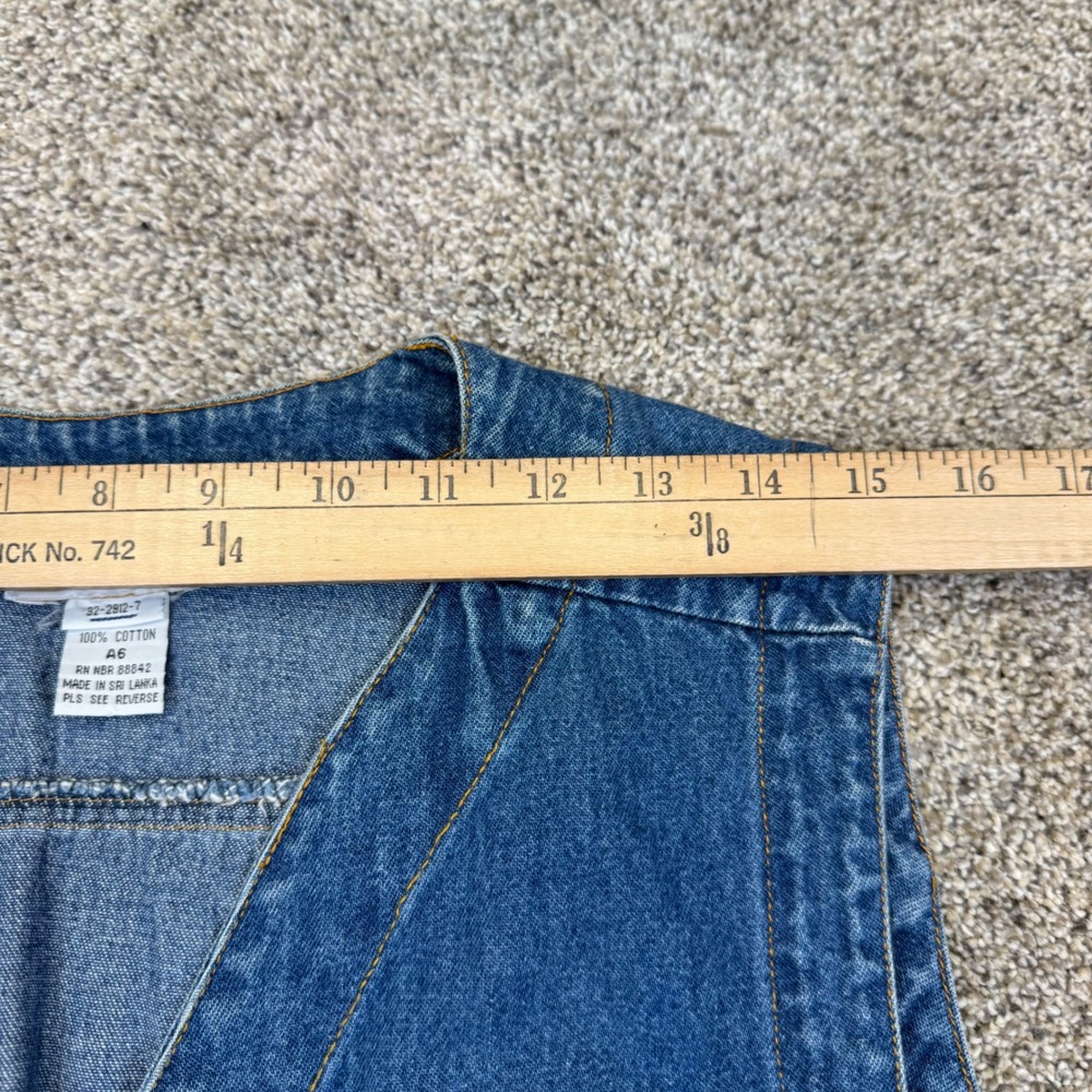 Hunters Run Vintage Denim Vest‎ Medium Wash Cotton Button Front Western Blue XL - Picture 7 of 10